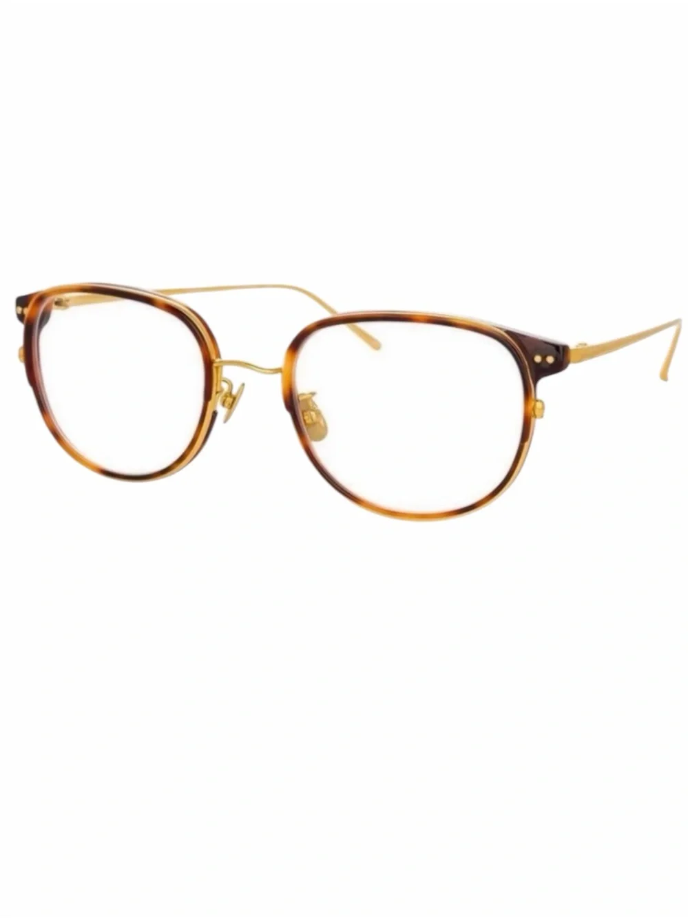 Linda Farrow LFL814 Yanis Tortoise Yellow Gold Optical Glasses Frames NWOT